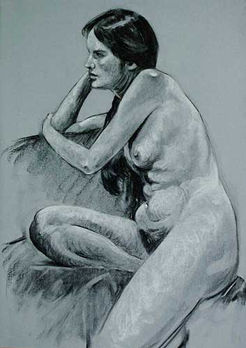 drawings in charcoal blue F